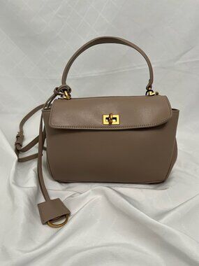 NWOT Italian Leather Taupe Handbag